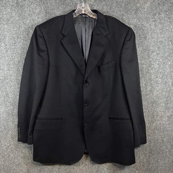 Hathaway Platinum Blazer 100% Pure Cashmere Black | Made in Italy | 46 Long - Picture 1 of 16